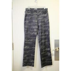 00's Moschino Jeans Text Script Straight-Leg-Pant